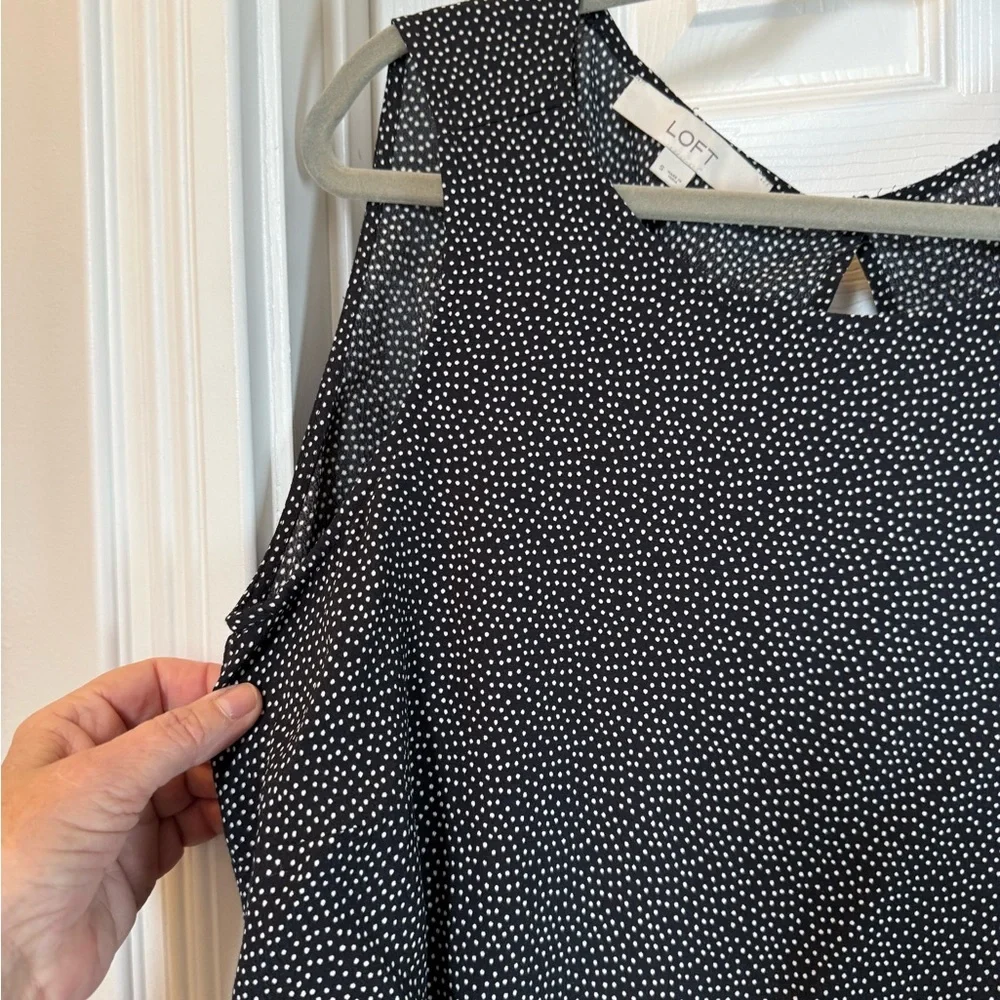 LOFT Black and White Polka Dot Romper #Backless #flattering - Picture 4 of 7